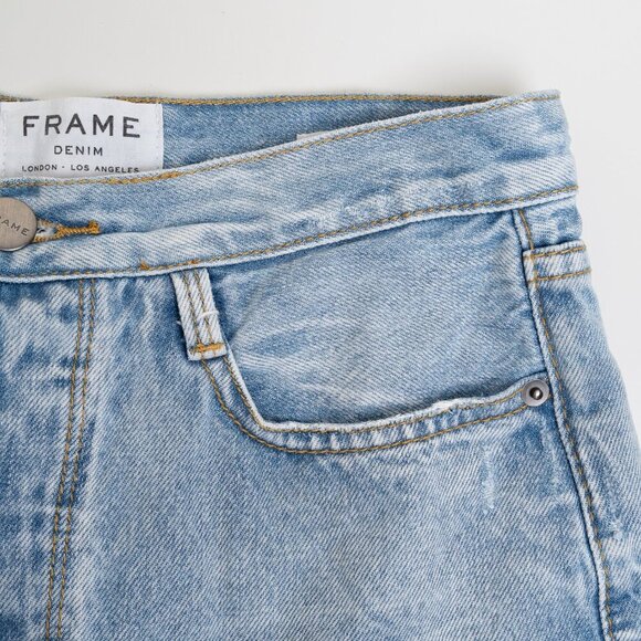 ✨ FRAME Denim Le Original Cutoff High Rise Jean Shorts Blue Light Wash Gregory - Picture 5 of 12